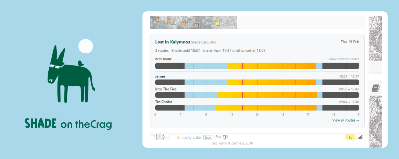 Shade on theCrag — Chrome Extension